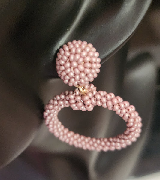 Lavender Seed Bead Earrings
