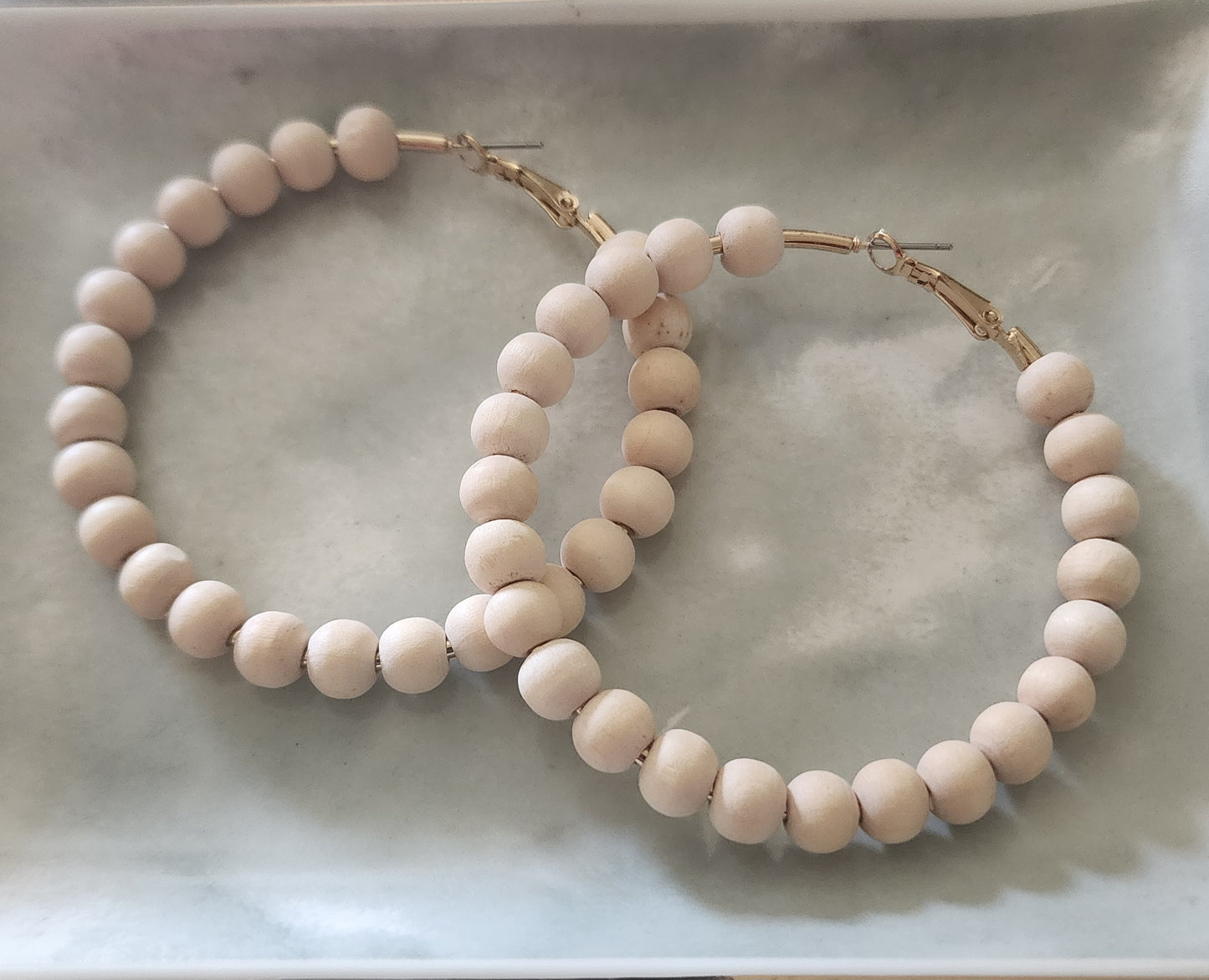Wooden Beaded Hoops