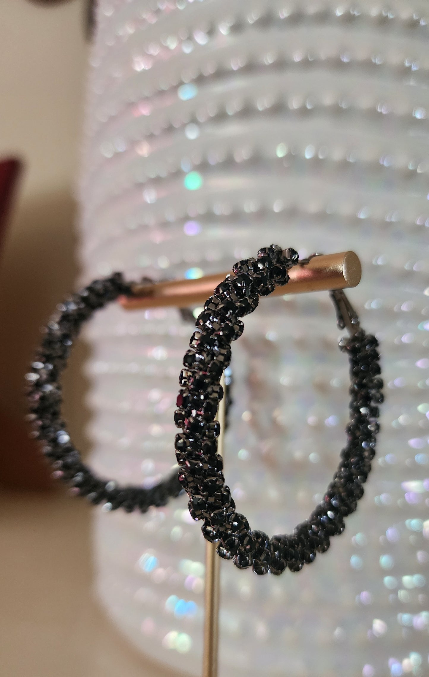 Onyx Rhinestone Hoop