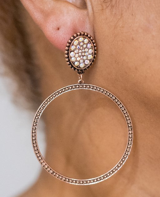 Copper Dangle Hoops