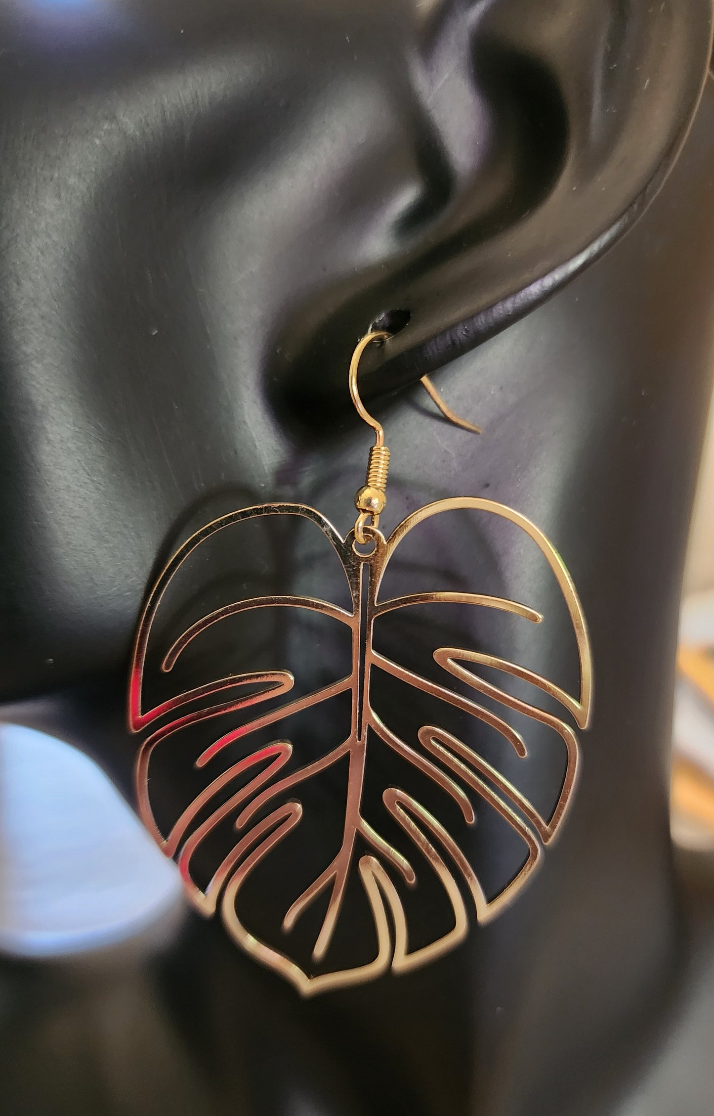 Open Gold Leaf Earrings