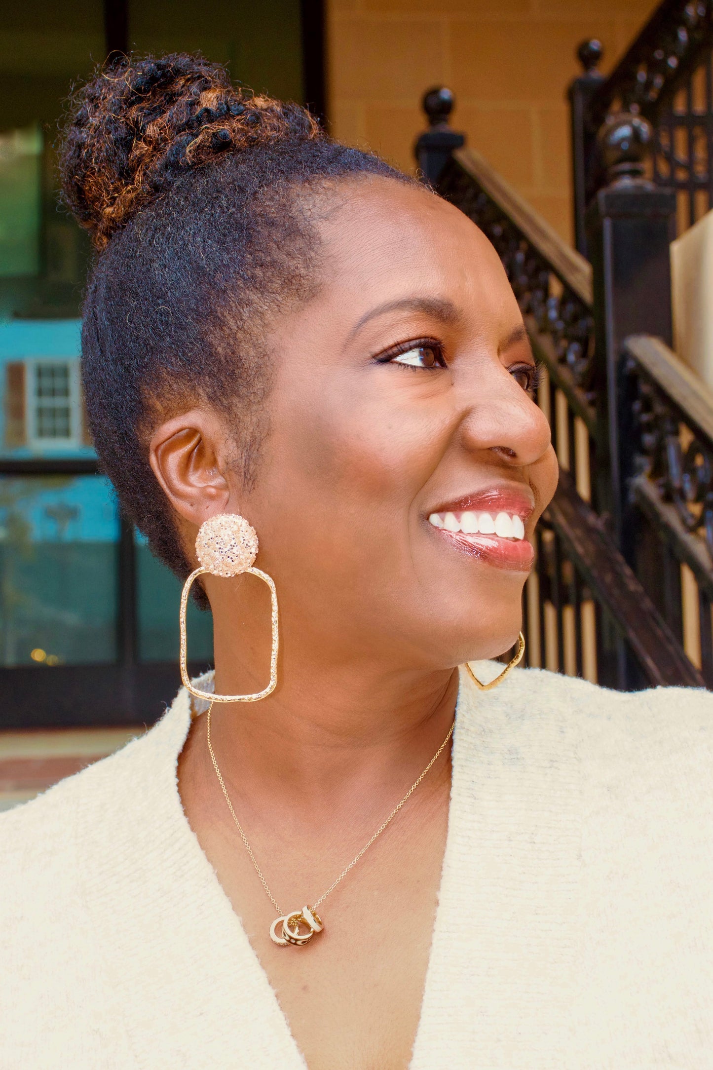 Rose Gold Square Earrings