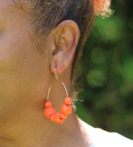 Tangerine Dangle Hoops