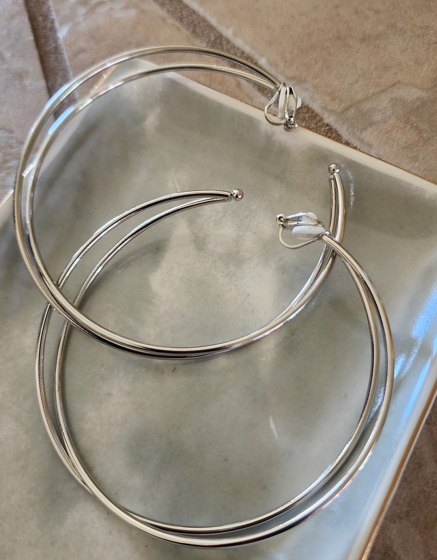 Double Hoop Clip-On Earrings